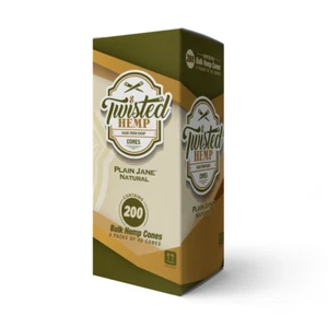 Twisted Pre-Rolled Cones Rolling Papers 200 Count Per Box (Plain Jane Natural) - Picture 1 of 1
