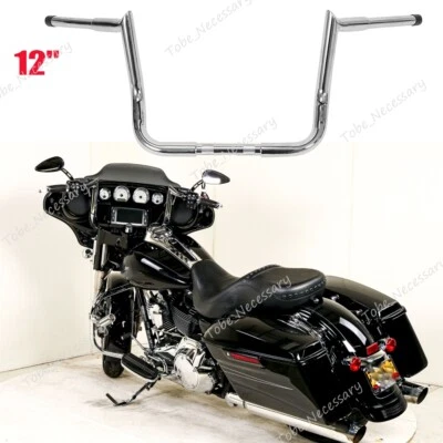 12" Chrome Electra Glide Ape Hanger Handlebar for Harley Street Glide 1996-up Foto 1 de 4