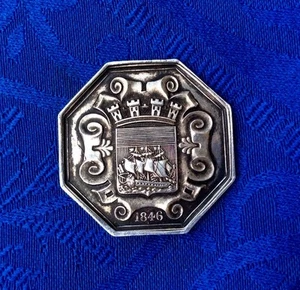 JETON ARGENT MASSIF VILLE DE PARIS 1846 CHAMBRE DES ENTREPRENEURS - Picture 1 of 3