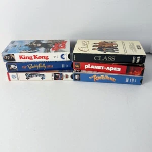 6 VHS Movies~Buddy Holly~King Kong~Flintstones~Class~Planet of Apes~Pre-Owned - Picture 1 of 13