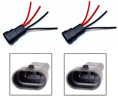 Wire Pigtail 2L Male 9140 Two Harness Fog Light Replace Socket Connector Plug EO - Image 1 of 4