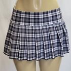 MICRO MINI Spandex Skirt Plaid Pleated (Graymatter)