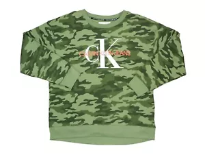 Calvin Klein Jeans Logo Print Front Camouflage Women's Sweatshirt Top XL NWT - Picture 1 of 1
