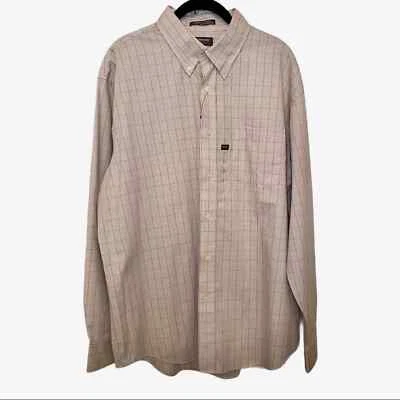 Camisa de hombre a cuadros color tostado/beige flecha abotonada Foto 1 de 4