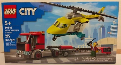 60343 215 Pieces "RESCUE HELICOPTER TRANSPORT" truck semi lego city town  - Image 1 of 4