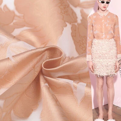 Blüte Jacquard Kostüm Stoff Mode Abendkleid Brokat Damast Stoff 1 M - Bild 1 von 4