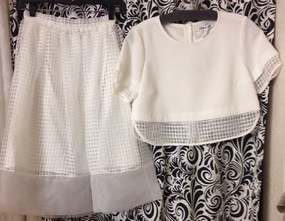 Falda y top de panel blanco Elizabeth And James 2 piezas talla 0 nueva con etiquetas $600 Foto 1 de 4