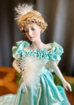 Preciosa muñeca de porcelana Gibson Franklin Mint de 22” “Una noche en la ópera” en caja Foto 1 de 4