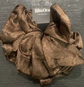 Primark x Rita Ora Limited Edition Brown Large Hair Scrunchie - Picture 1 of 4