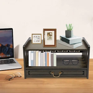 Meditation Storage Table with Drawer, Bamboo Desktop Organizer Chinese Style - Picture 1 of 17