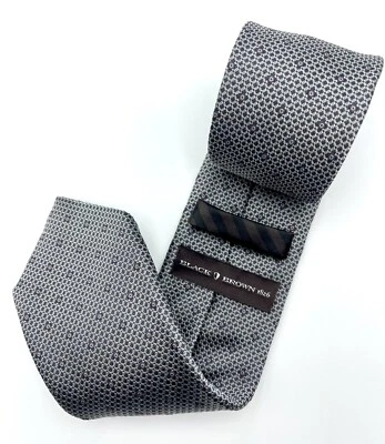Black And Brown 1826 Mens Tie Geometric 100% Silk Excellent Condition - Image 1 of 4