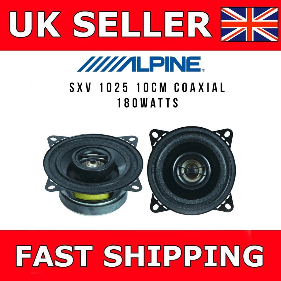 10cm 2-Way Car Coaxial Speakers Alpine 360 Watts Total Power - Image 1 of 1