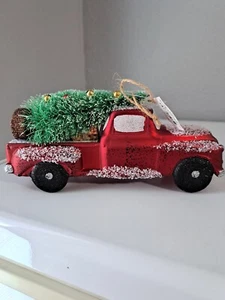 Holiday Time Decor Christmas RED PICKUP TRUCK with Christmas Tree - NEW ITEM! - Picture 1 of 4