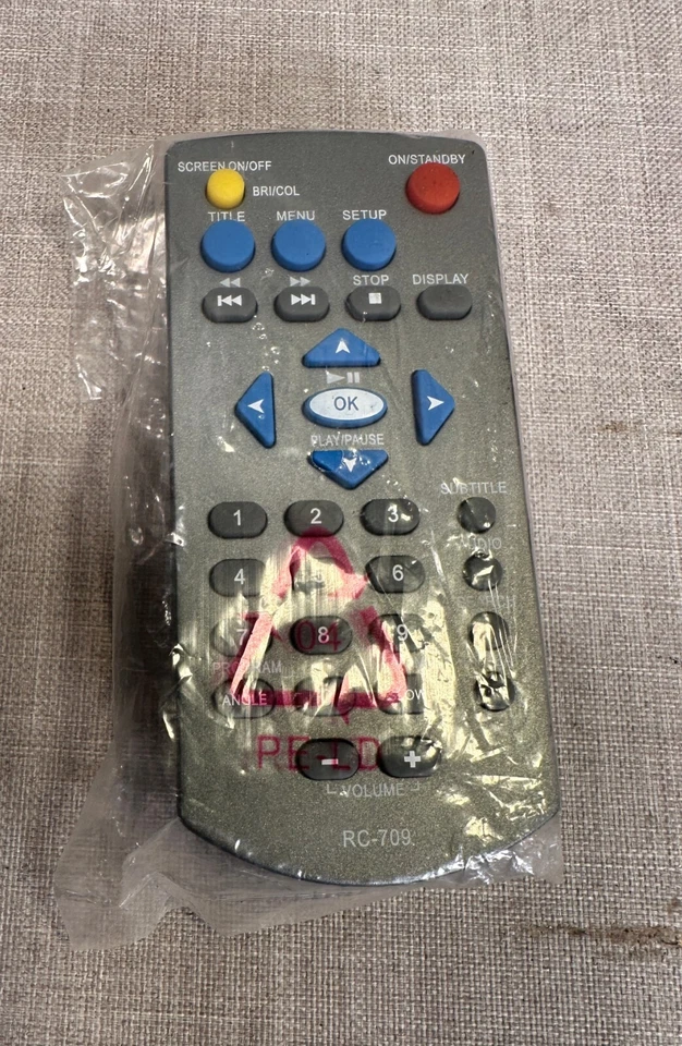 NEW! Audiovox RC-709 Portable DVD Player Remote Control WORKS! FREE SHIPPING! - Image 1 of 4