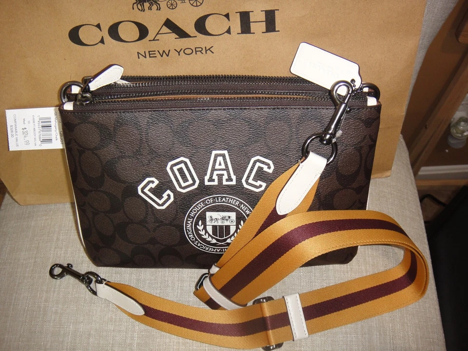 COACH Signature Everett Crossbody Varsity Motif Bag CB915