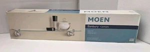 MOEN Banbury Wall-Mount Clear Glass Shelf Brushed Nickel Y2690BN - Picture 1 of 3