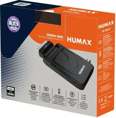 Humax Decoder Digitale Terrestre DVB-T2 HEVC MPEG-4 FHD Nero HD-2023T2 - Immagine 1 di 3
