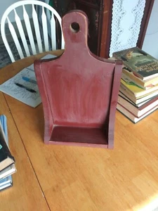 "Vintage Barn Red Hanging Shelf" - Picture 1 of 5