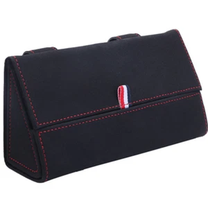 Car Sun Visor Eyeglass Cases Sunglasses Storage Box Seat Back Pocket Leather - Picture 1 of 12