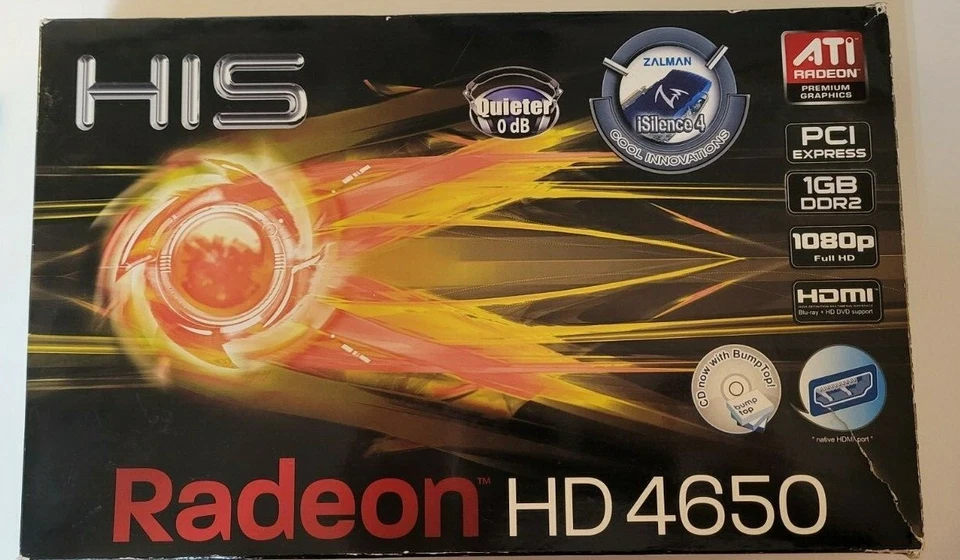 HIS ATI Radeon HD 4650 (H465PS1GH) 1GB DDR2 SDRAM PCI Express x16 Adaptador de gráficos Foto 1 de 4