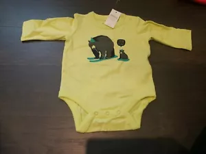 NEU MIT ETIKETT BABY GAP JUNGEN LANGARM NEON BODY BÄR 0-3 M "SCHNEE VIEL SPASS" - Bild 1 von 5