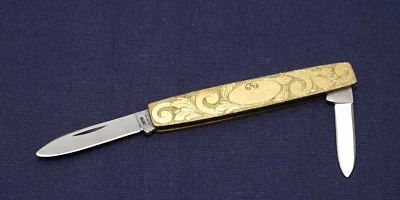 CASE S278 Pocket 2-Blade Brass 10Dot 1980 Holding Knife Chrome vanadium 44mm - Image 1 of 4