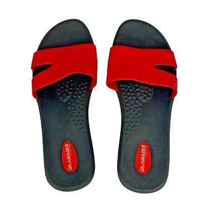 Сандалии-шлепанцы Okabashi размер средний/большой (8-9) красные с черной синтетической подошвой - Изображение 1 из 3