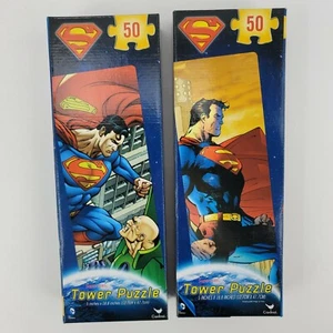 Lot of 2 NOS 2013 New DC Comics Cardinal Superman 50 pc Tower Puzzles 5"x18.8" - Picture 1 of 8