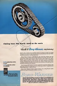 1955 Borg-Warner Morse Chain Co cadena de sincronización anuncio impreso original - Imagen 1 de 1