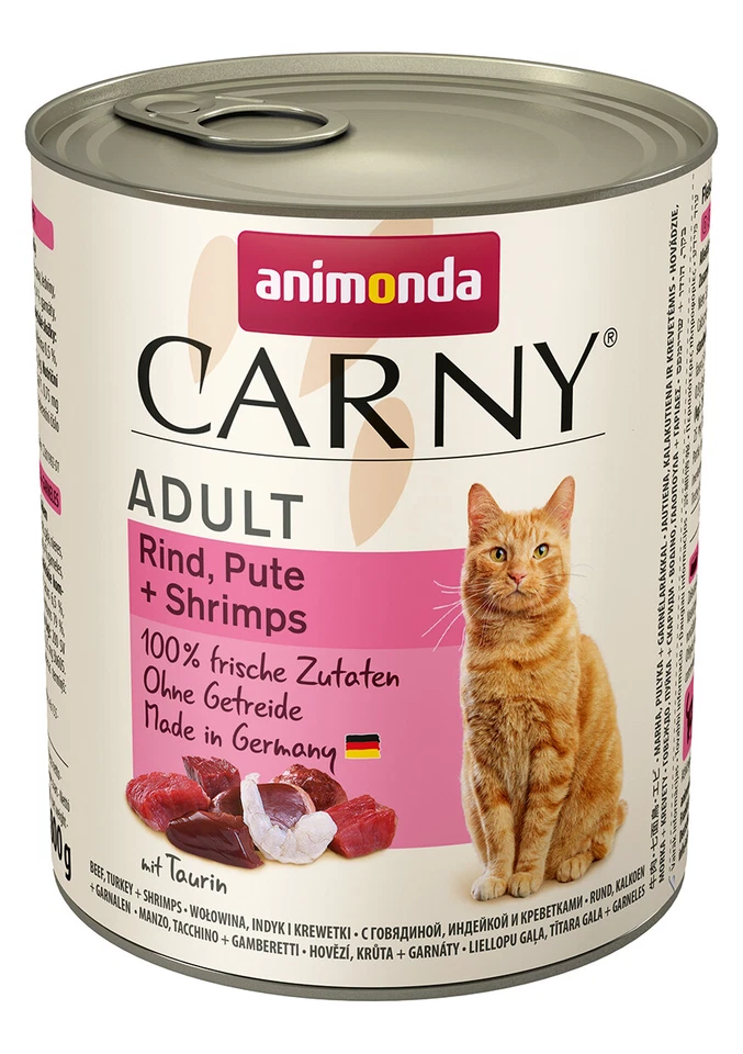 animonda Carny Adult Rind Pute + Shrimps 6x 800 g Katzenfutter Nassfutter - Bild 1 von 1