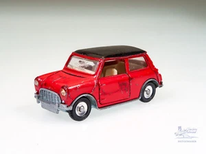 Dinky Toys 183 Mini Minor Austin Morris rosso nero vintage pressofuso - Foto 1 di 7