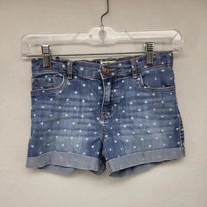 OSHKOSH B'gosh GENUINE ARTICLE GIRL'S SHORTS BLUE SIZE 8 STRETCH DENIM CUFFED - Picture 1 of 11