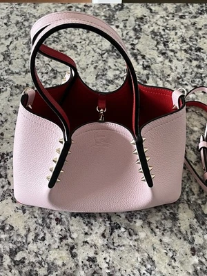 Christian Louboutin Pink Pebble Leather Cabata Tote Handbag Crossbody PRISTINE - Image 1 of 4