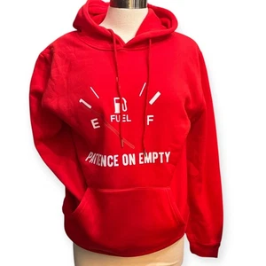 Rotes Kapuzenpullover Unisex Small Patience on Empty Grafik Pullover Känguru - Bild 1 von 4