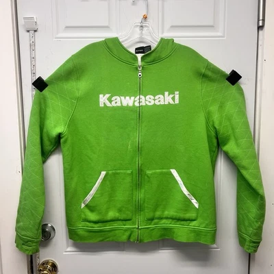 Kawasaki racing-style green full-zip hoodie Size 2XL  AAA3807 - Image 1 of 4