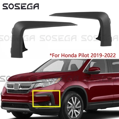 Juego de molduras de parachoques para Honda Pilot 2019-2022 par de adornos de moldura delantera izquierda derecha Foto 1 de 4