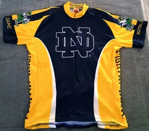 Maglia ciclismo vintage Notre Dame Fighting Irish da uomo 2XL XXL NCAA - Foto 1 di 6