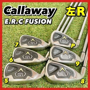 Left-Handed Callaway ERC FUSION #5-9,Pw(6Clubs)/NSPRO 850GH/Flex:Regular - Picture 1 of 10