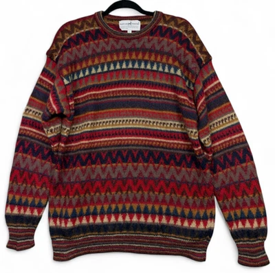 Vintage Peruvian Connection Sweater Mens M Multicolor Alpaca Pullover Artsy - Image 1 of 4