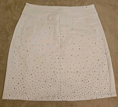 Falda lápiz recta blanca con cuentas para mujer talla 8 Bling Navidad ENVÍO GRATUITO Foto 1 de 4