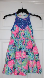 Lilly Pulitzer Girl's Kinley Dress  Size 10 Pink /BLUE - Picture 1 of 4
