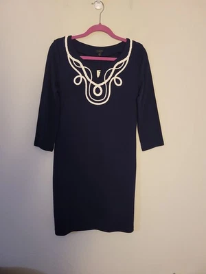 Talbots Navy Cotton Sheath Dress Sz S NWT Preppy Mature - Image 1 of 4