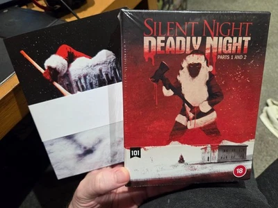 Silent Night Deadly Night 1 & 2 Blu Ray 101 Films New Sealed with Xmas cards - Image 1 of 4