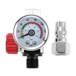 Stainless Steel G1/4in Air Pressure Regulator with Gauge for Spray Paint Guns - Picture 1 of 6