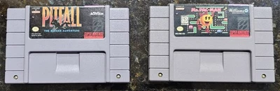 Pitfall: The Mayan Adventure & Ms Pac-Man Super Nintendo SNES 2 Game Cartridges - Image 1 of 4
