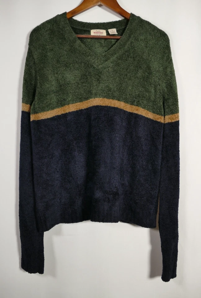 Suéter Fiorlini International Para Hombres Bloque de Color Talla XL Suave Heritage Grandpacore Foto 1 de 4