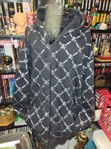 Sudadera con capucha para hombre de colección años 90 Jweelius Cezer negra adornada con logotipo gráfico 3XL - Imagen 1 de 4