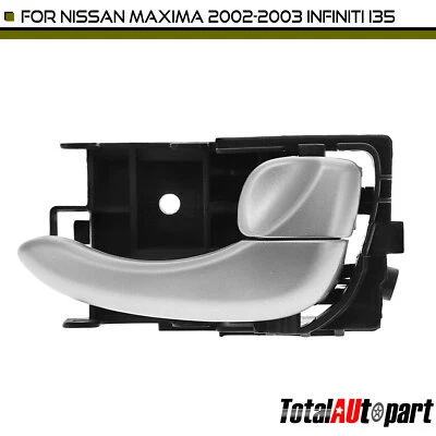 Manija de puerta interior plateada para Nissan Máxima 2002-2003 INFINITI lado del pasajero Foto 1 de 4