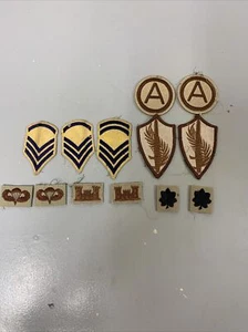 Verschiedene Posten 13 US Army Stoff Patches Streifen Sprungflügel  - Bild 1 von 9