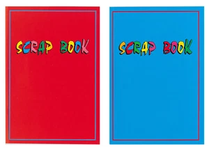 2 x Libros de recortes grandes 31 cm x 22 cm 32 páginas libros de desecho cubiertas laminadas rojas y azules - Imagen 1 de 2